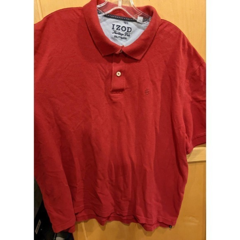 IZOD Heritage Polo Regular-Fit Men's Size XXL Red Polo Short-Sleeve Shirt